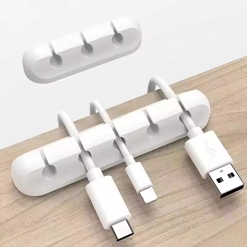 Desk Organizer - Силиконовый органайзер-фиксатор для USB-кабелей, круглые зажимы