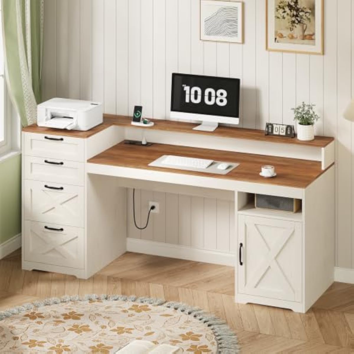 Printer Stand - 63-дюймовый стол из массива дерева в