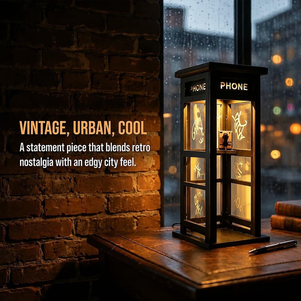 Office Furniture Brands - Ретро-винтажный ночник в виде телефонной будки,