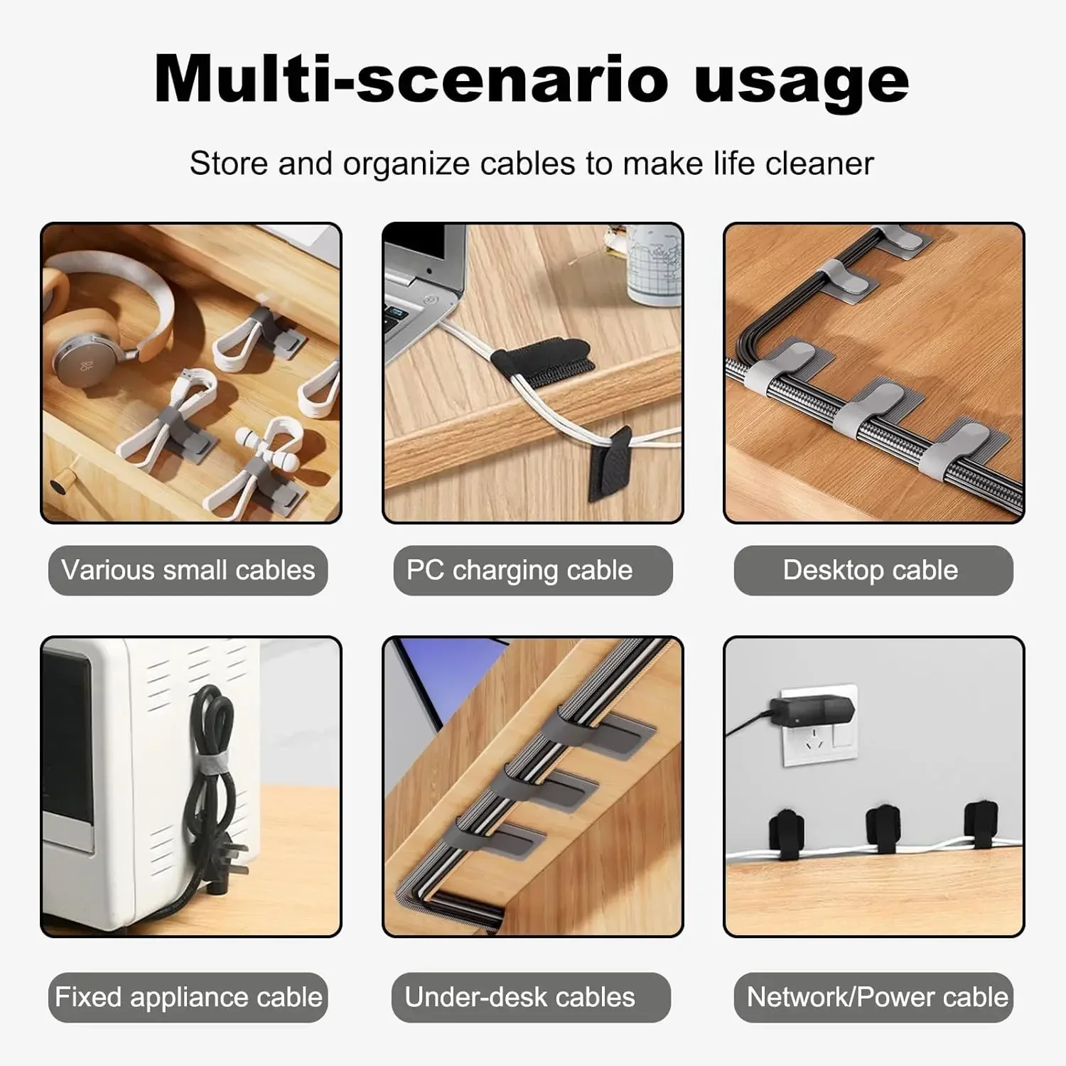 Многоразовые кабельные стяжки  – обзор и цена Desk Organizer